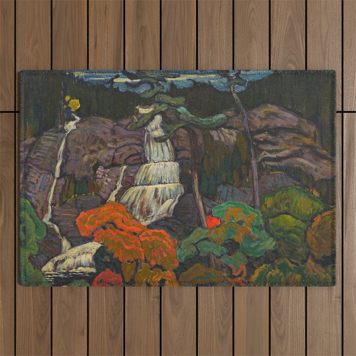 J.E.H. Macdonald Algoma Waterfall, 1920, McMichael Canadian Art Collection Outdoor Rug Gallery Image 1