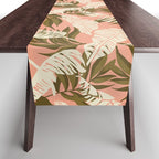 Jungle Leaf Coral Pink Table Runner Gallery Image 1