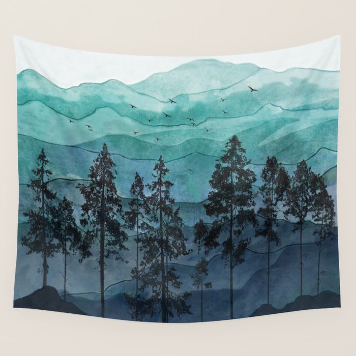 Mountains II Wall Tapestry Gallery Image 1