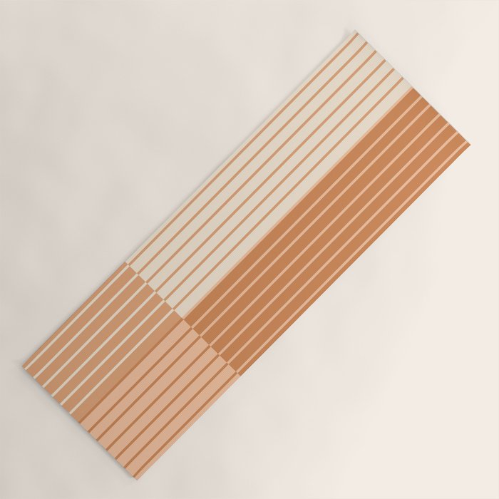 Color Block Line Abstract LXXIII Pantone Peach Fuzz Yoga Mat Gallery Image 1