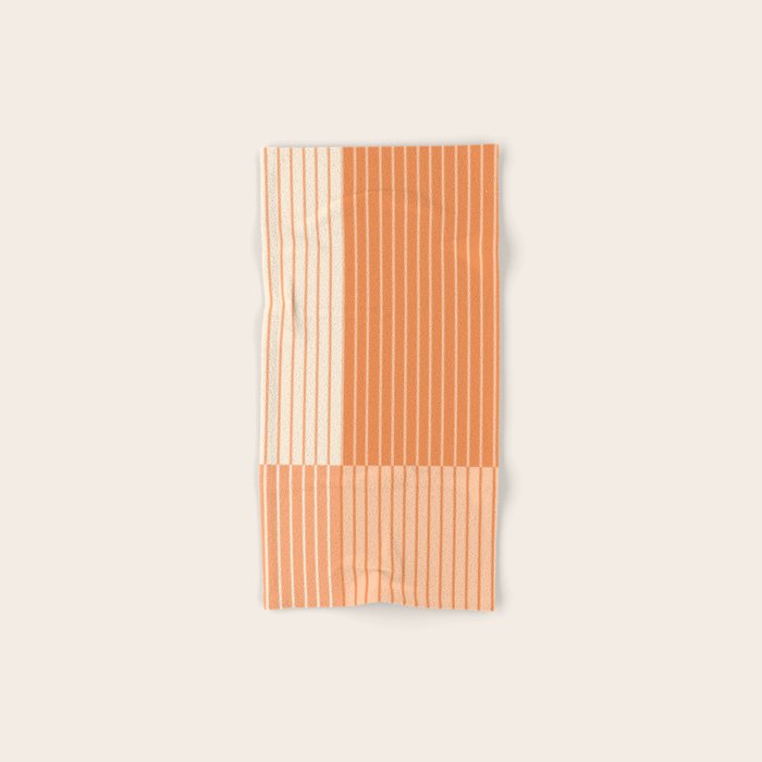 Color Block Line Abstract LXXIII Pantone Peach Fuzz Bath Towel Gallery Image 1