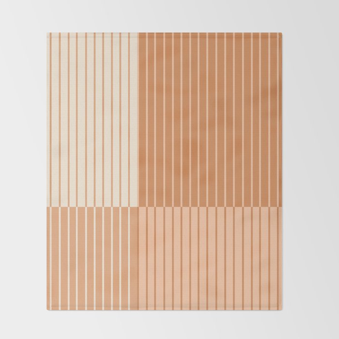 Color Block Line Abstract LXXIII Pantone Peach Fuzz Throw Blanket Gallery Image 2