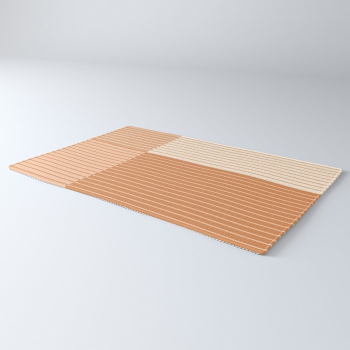 Color Block Line Abstract LXXIII Pantone Peach Fuzz Rug Gallery Image 3