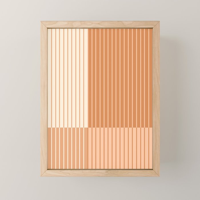 Color Block Line Abstract LXXIII Pantone Peach Fuzz Mini Art Print Gallery Image 1