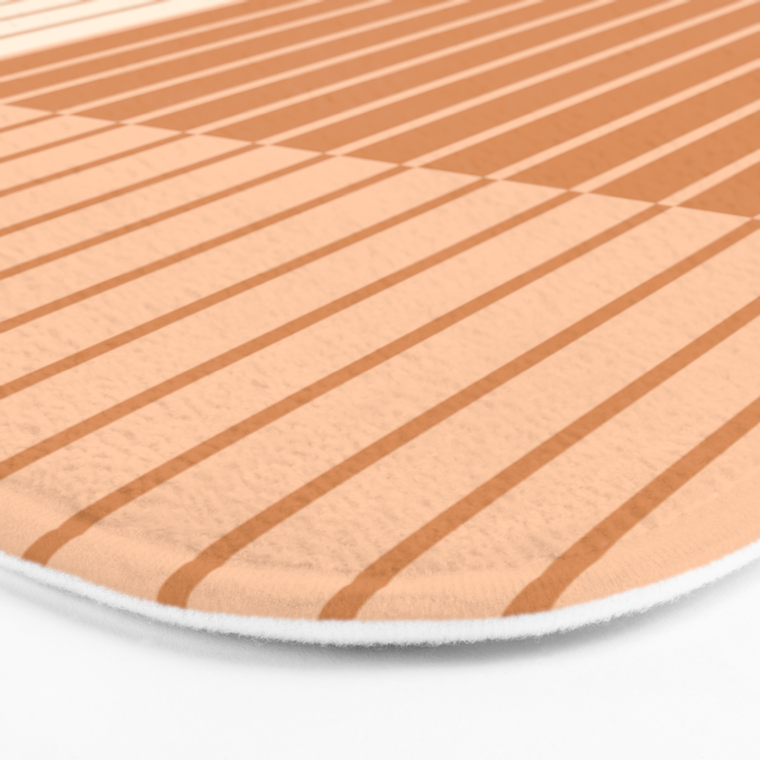 Color Block Line Abstract LXXIII Pantone Peach Fuzz Bath Mat Gallery Image 3