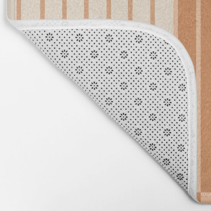 Color Block Line Abstract LXXIII Pantone Peach Fuzz Bath Mat Gallery Image 2