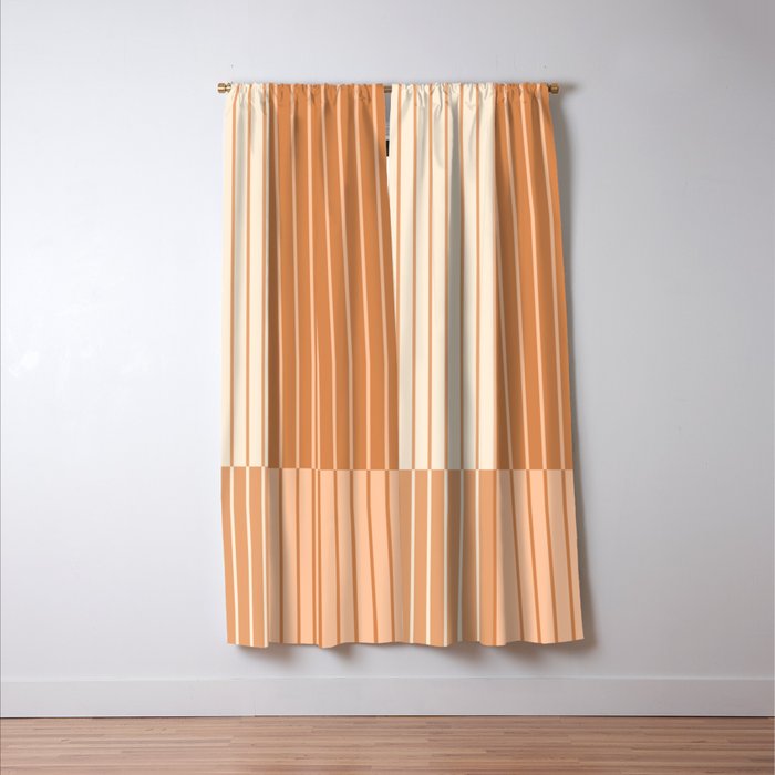 Color Block Line Abstract LXXIII Pantone Peach Fuzz Window Curtain Gallery Image 3