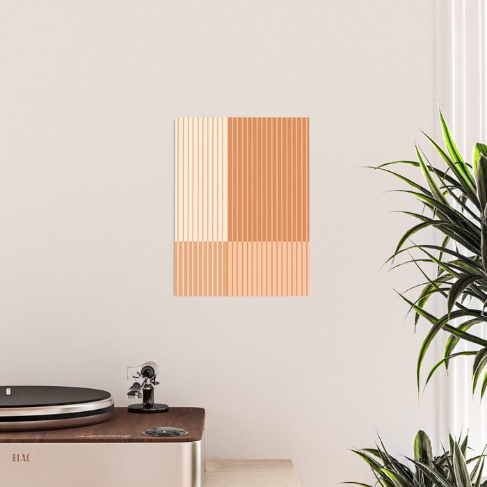 Color Block Line Abstract LXXIII Pantone Peach Fuzz Poster Gallery Image 2