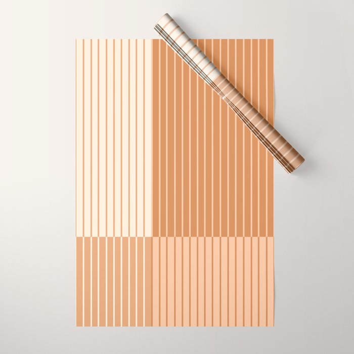 Color Block Line Abstract LXXIII Pantone Peach Fuzz Wrapping Paper Gallery Image 1