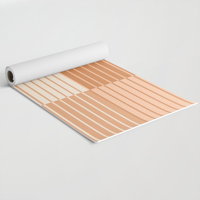 Color Block Line Abstract LXXIII Pantone Peach Fuzz Yoga Mat Gallery Image 2
