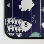 Fresh fish on dark navy blue pattern Laptop Sleeve Gallery Image 3