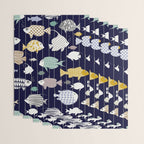 Fresh fish on dark navy blue pattern Wrapping Paper Gallery Image 3