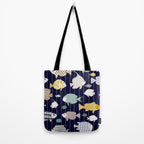 Fresh fish on dark navy blue pattern Tote Bag Gallery Image 2
