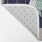 Fresh fish on dark navy blue pattern Bath Mat Gallery Image 2