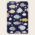 Fresh fish on dark navy blue pattern Cutting Board Gallery Image 1