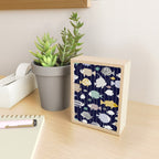 Fresh fish on dark navy blue pattern Mini Art Print Gallery Image 2