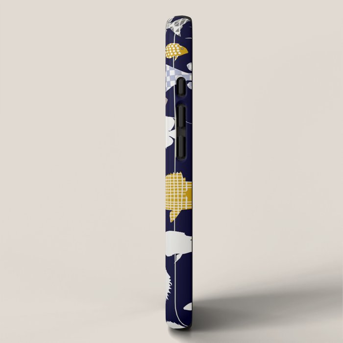 Fresh fish on dark navy blue pattern iPhone Case Gallery Image 2