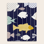 Fresh fish on dark navy blue pattern Notebook Gallery Image 4