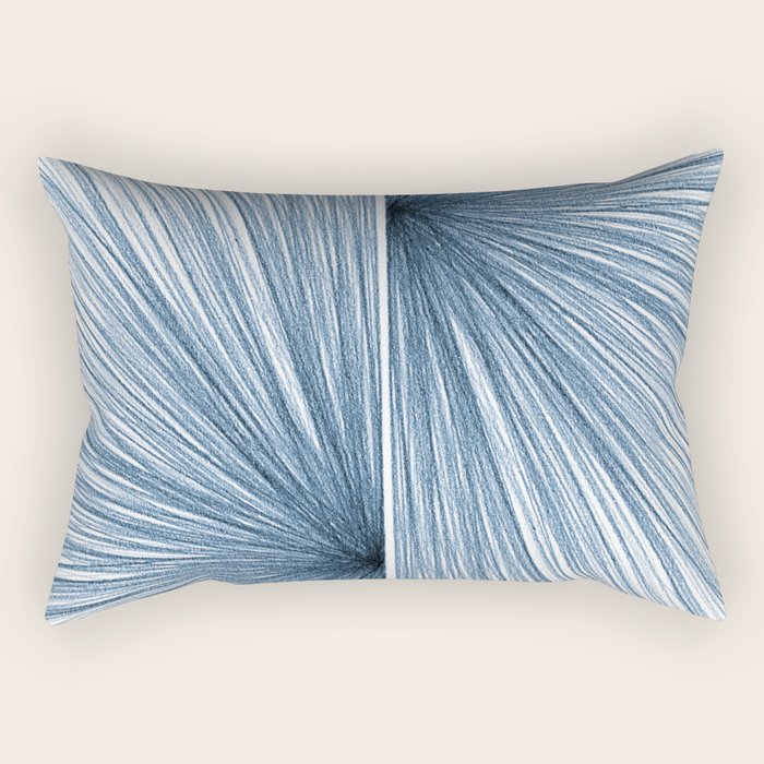 Indigo Blue Mid Century Modern Geometric Abstract Rectangular Pillow Gallery Image 2