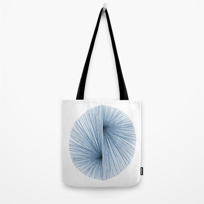 Indigo Blue Mid Century Modern Geometric Abstract Tote Bag Gallery Image 2
