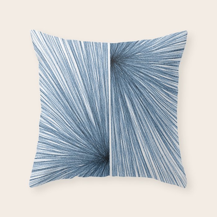 Indigo Blue Mid Century Modern Geometric Abstract Throw Pillow Gallery Image 1
