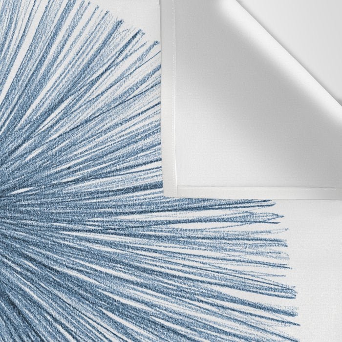 Indigo Blue Mid Century Modern Geometric Abstract Wall Tapestry Gallery Image 3