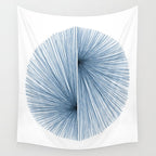 Indigo Blue Mid Century Modern Geometric Abstract Wall Tapestry Gallery Image 4