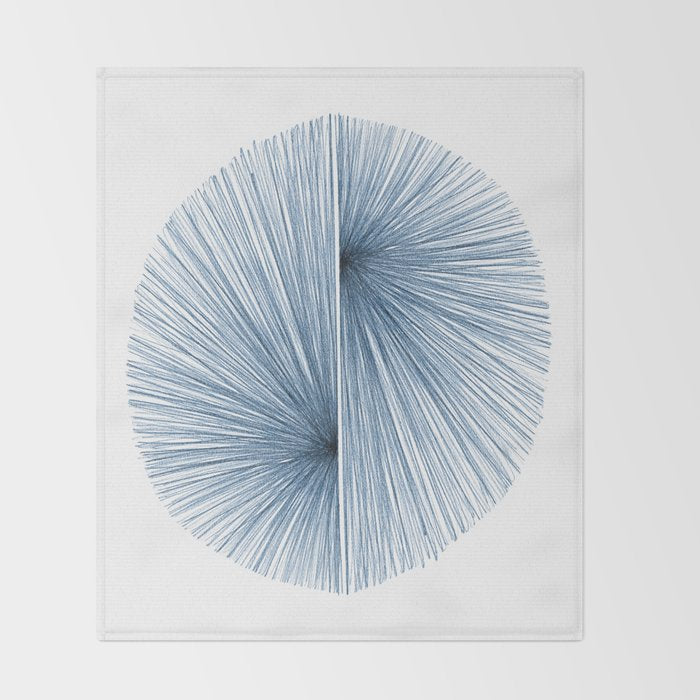 Indigo Blue Mid Century Modern Geometric Abstract Throw Blanket Gallery Image 2