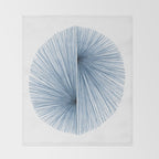 Indigo Blue Mid Century Modern Geometric Abstract Throw Blanket Gallery Image 2