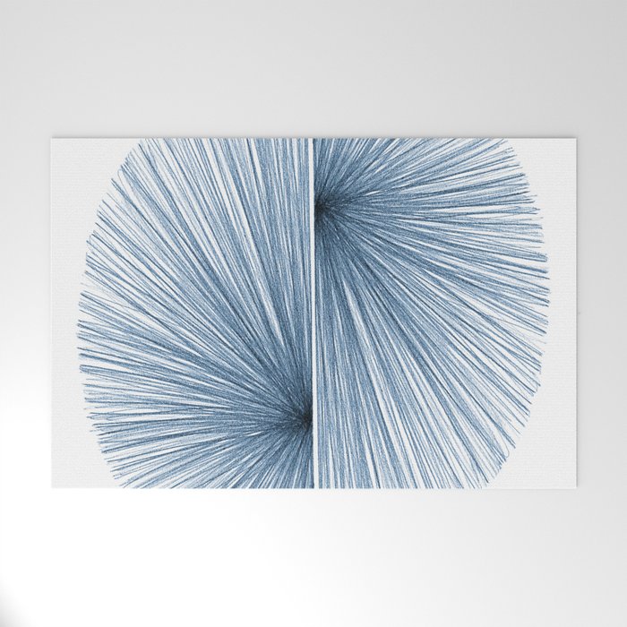 Indigo Blue Mid Century Modern Geometric Abstract Welcome Mat Gallery Image 1