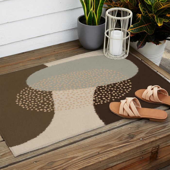 Modern Abstract Shapes #5 Outdoor Rug Gallery Image 2