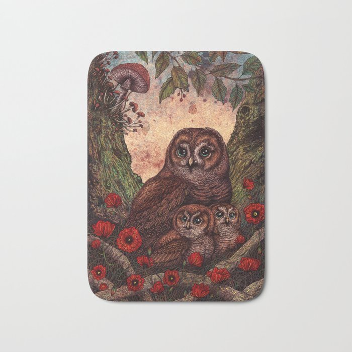 Tawny Owlets Bath Mat Gallery Image 1