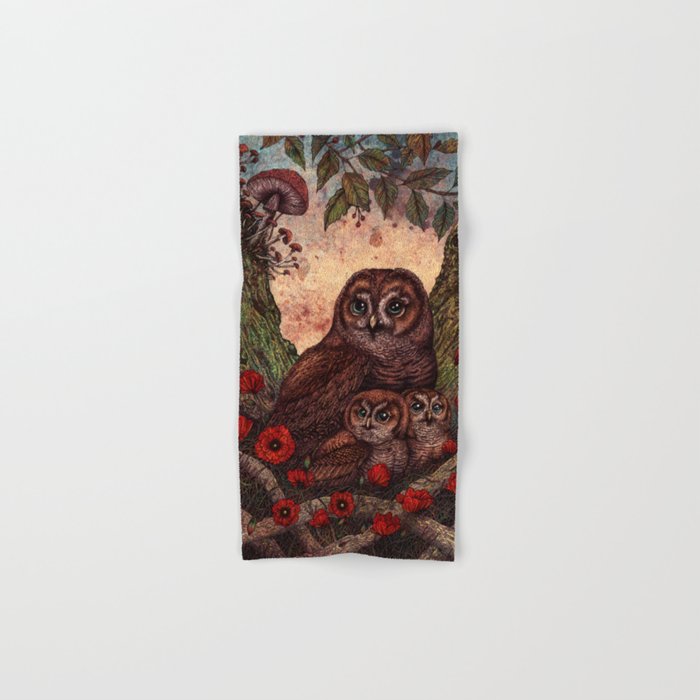 Tawny Owlets Bath Towel Gallery Image 1