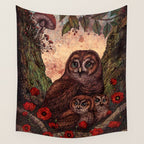 Tawny Owlets Wall Tapestry Gallery Image 4