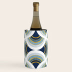 Art deco scallop elegance // blue geometric shapes golden textured lines Wine Chiller Gallery Image 1