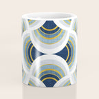Art deco scallop elegance // blue geometric shapes golden textured lines Coffee Mug Gallery Image 4