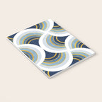 Art deco scallop elegance // blue geometric shapes golden textured lines Notebook Gallery Image 3