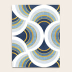 Art deco scallop elegance // blue geometric shapes golden textured lines Notebook Gallery Image 4