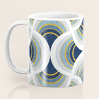 Art deco scallop elegance // blue geometric shapes golden textured lines Coffee Mug Gallery Image 3