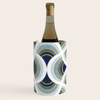 Art deco scallop elegance // blue geometric shapes golden textured lines Wine Chiller Gallery Image 2