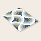 Art deco scallop elegance // blue geometric shapes golden textured lines Notebook Gallery Image 2