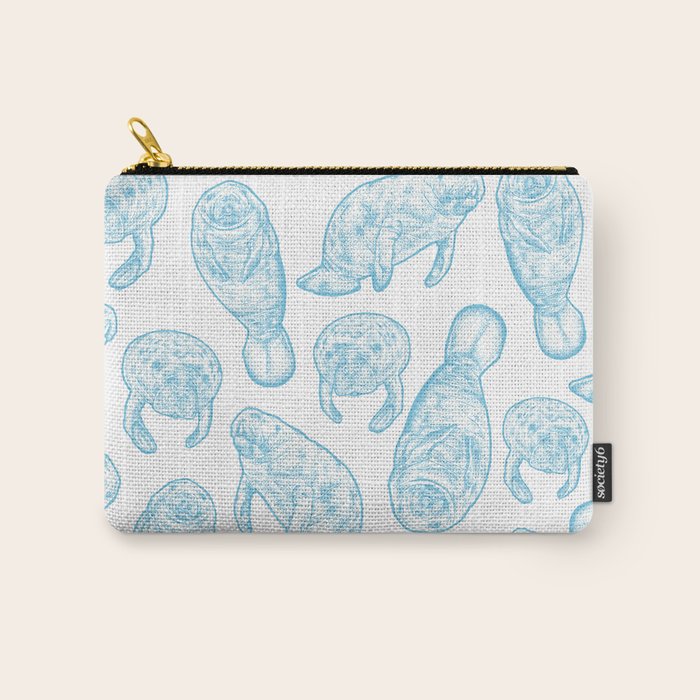 Manatees - Light Blue Carry All Pouch