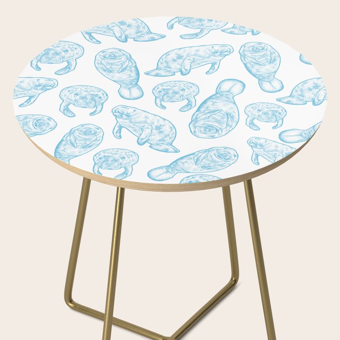 Manatees - Light Blue Side Table Gallery Image 2
