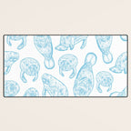 Manatees - Light Blue Desk Mat Gallery Image 3