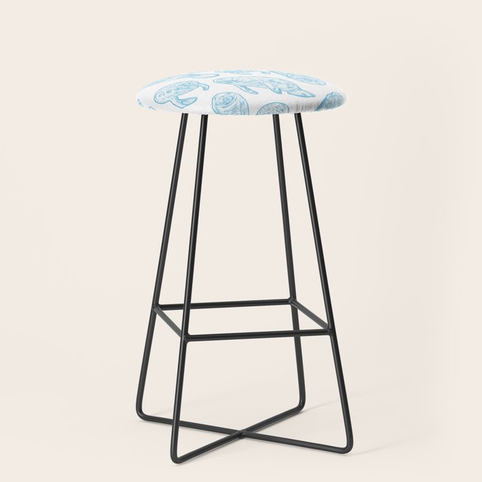Manatees - Light Blue Stool Gallery Image 1