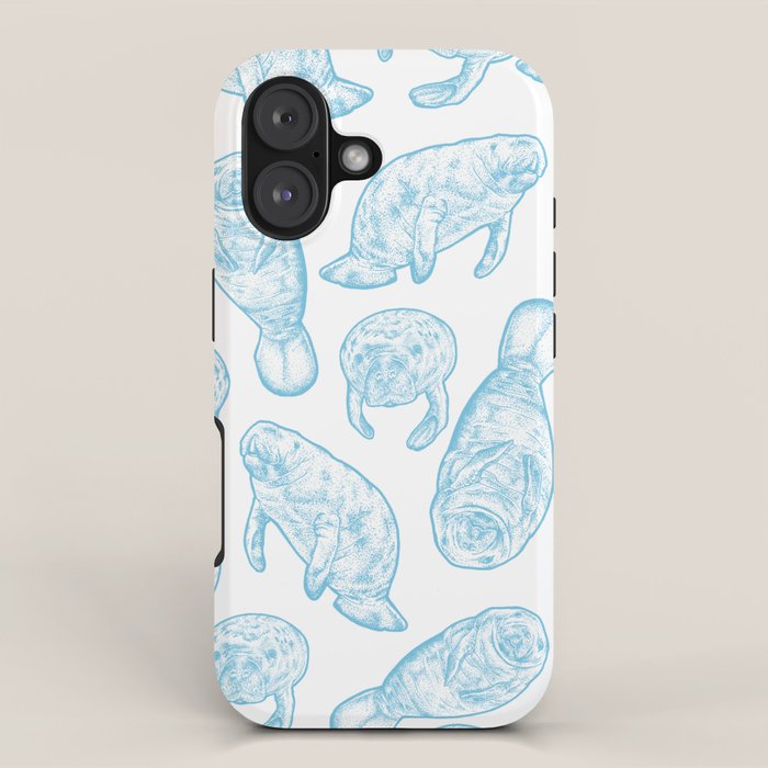 Manatees - Light Blue iPhone Case Gallery Image 1