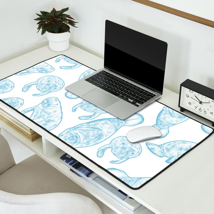 Manatees - Light Blue Desk Mat Gallery Image 2