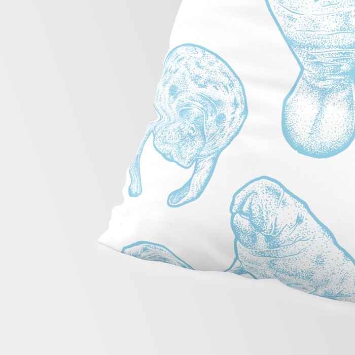 Manatees - Light Blue Pillow Sham Gallery Image 4