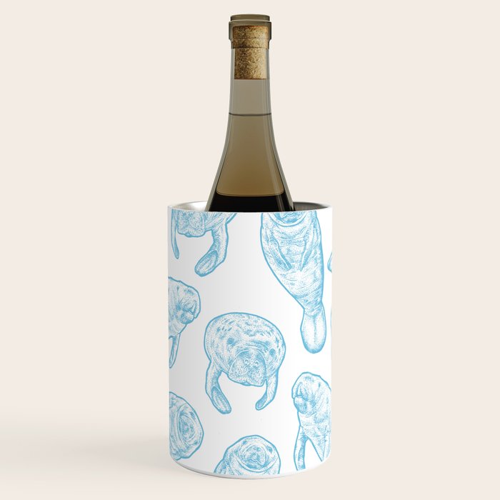 Manatees - Light Blue Wine Chiller Gallery Image 2
