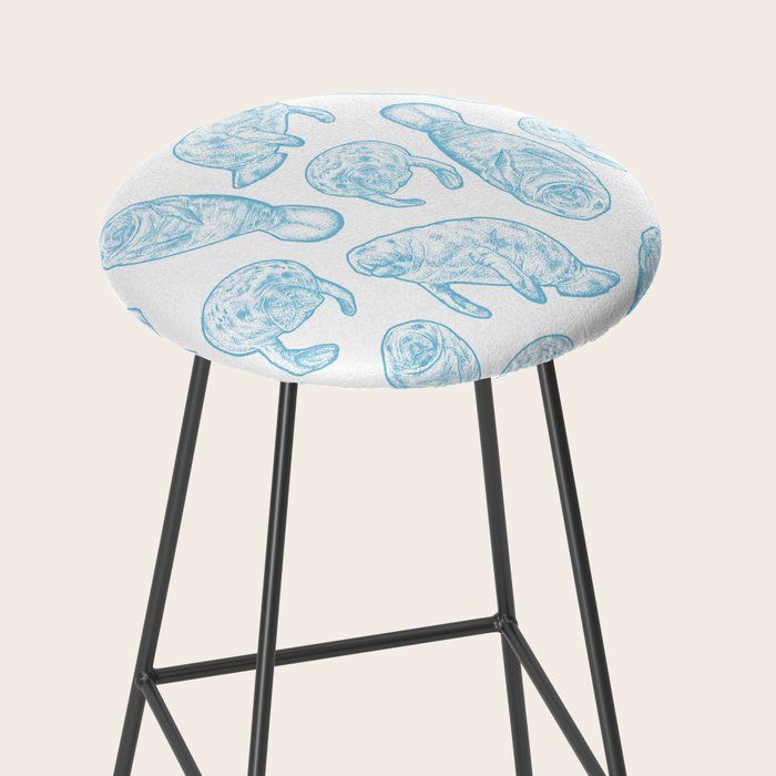 Manatees - Light Blue Stool Gallery Image 2